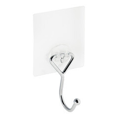 Изображение товара Крючок для ванной Kleber Lite одинарный самоклеящийся металл хром (KLE-LT028/8485)
