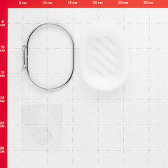 Мыльница для ванной Kleber Lite с держателем металл хром/пластик белая (KLE-LT036/8538) - фото 3