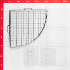 Полка для ванной Kleber Lite угловая 280х205х135 мм металл/силикон хром (KLE-LT035/8584) - фото 3