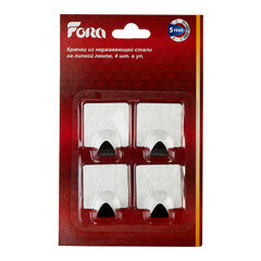 Крючок для ванной Fora одинарный самоклеящийся металл хром (4 шт.) (H44/9080) - фото 4