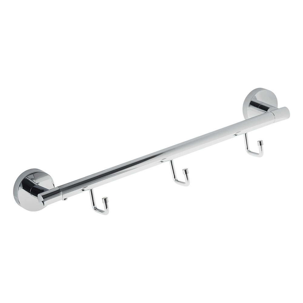 Изображение товара Вешалка для ванной Fora Long 3 крючка на шуруп силумин хром (L005)