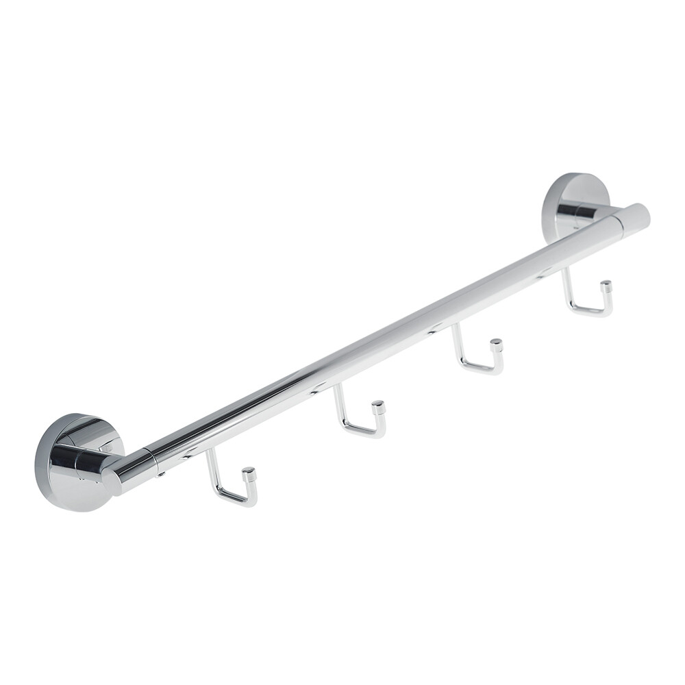 Изображение товара Вешалка для ванной Fora Long 4 крючка на шуруп силумин хром (L003)