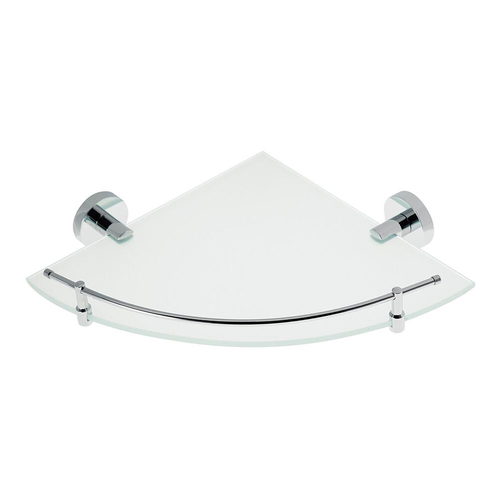 Изображение товара Полка для ванной Fora Long угловая 275х275х50 мм стекло/металл хром (L035M/1343)