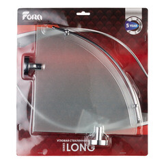 Полка для ванной Fora Long угловая 275х275х50 мм стекло/металл хром (L035M/1343) - фото 3