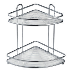 Полка для ванной Fora Floria угловая двухъярусная 335х255х255 мм металл хром (FOR-2006/8090) - фото 1