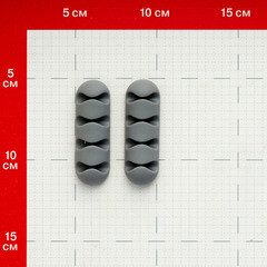 Держатель для 4 проводов Контакт самоклеящийся серый (2 шт.) (24807) - фото 3