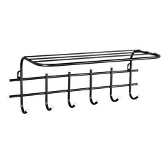 Изображение товара Вешалка настенная металлическая 6 крючков черная Sheffilton Стандарт 1/6