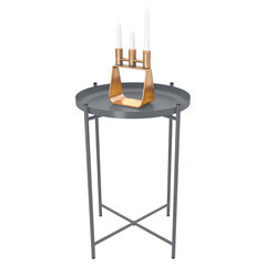 Журнальный столик круглый графит Sheffilton SHT-CT8 - фото 4