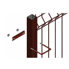 Крепление сетки/секции заборной к столбам Ювента 60х60 мм коричневое RAL 8017 (3 шт.) - фото 3