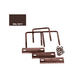 Крепление сетки/секции заборной к столбам Ювента 60х60 мм коричневое RAL 8017 (3 шт.) - фото 2