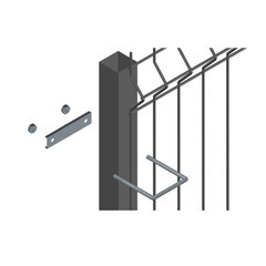 Крепление сетки/секции заборной к столбам 60х60 мм графитовый серый RAL 7024 (3 шт.) - фото 3