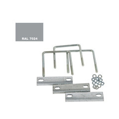 Крепление сетки/секции заборной к столбам 60х60 мм графитовый серый RAL 7024 (3 шт.) - фото 2