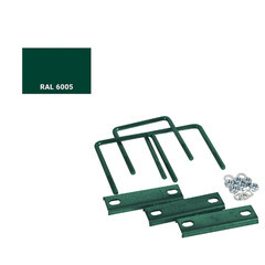 Крепление сетки/секции заборной к столбам 40х40 мм зеленое RAL 6005 (3 шт.) - фото 2