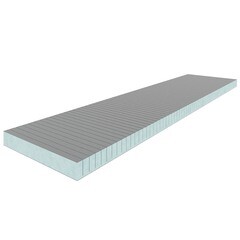 Изображение товара Плита теплоизоляционная Teplofom+ 80х600х2500 мм с двухсторонним полимерцементным слоем с поперечным пропилом