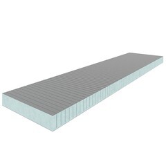 Изображение товара Плита теплоизоляционная Teplofom+ 100х600х2500 мм с двухсторонним полимерцементным слоем с поперечным пропилом