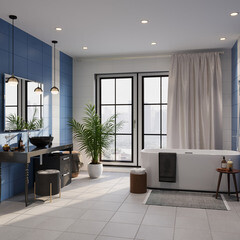 Плитка облицовочная Lavelly City Jungle Tropical Rain синяя 500х250х9 мм (13 шт.=1,625 кв.м) - фото 6