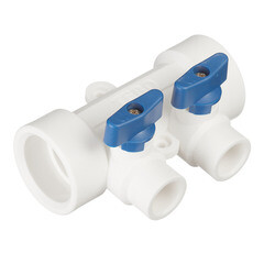 Коллектор полипропиленовый Tebo 40 мм х 2 выхода 20 мм (TRD0000025515) - фото 1