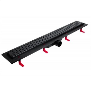 Лоток душевой Miano Medium Black с комбинированным затвором 700х70 мм ...