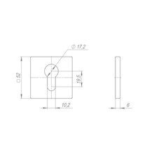 Ключевина Punto ET.K.ARC.Q52 SSC-16 квадратная розетка сатинированный хром (47191) - фото 3