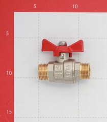 Кран шаровой латунный Valtec Base 1/2 НР(ш) х 1/2 НР(ш) бабочка прямой (VT.219.N.04) - фото 5