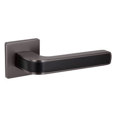 Ручка дверная Fuaro Neo GR/BL-23 квадратная розетка графит/черная (44279) - фото 1