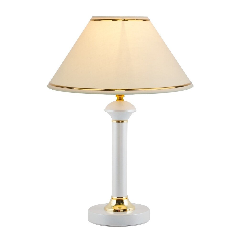 Изображение товара Настольная лампа Eurosvet Lorenzo с тканевым абажуром для спальни и рабочего стола