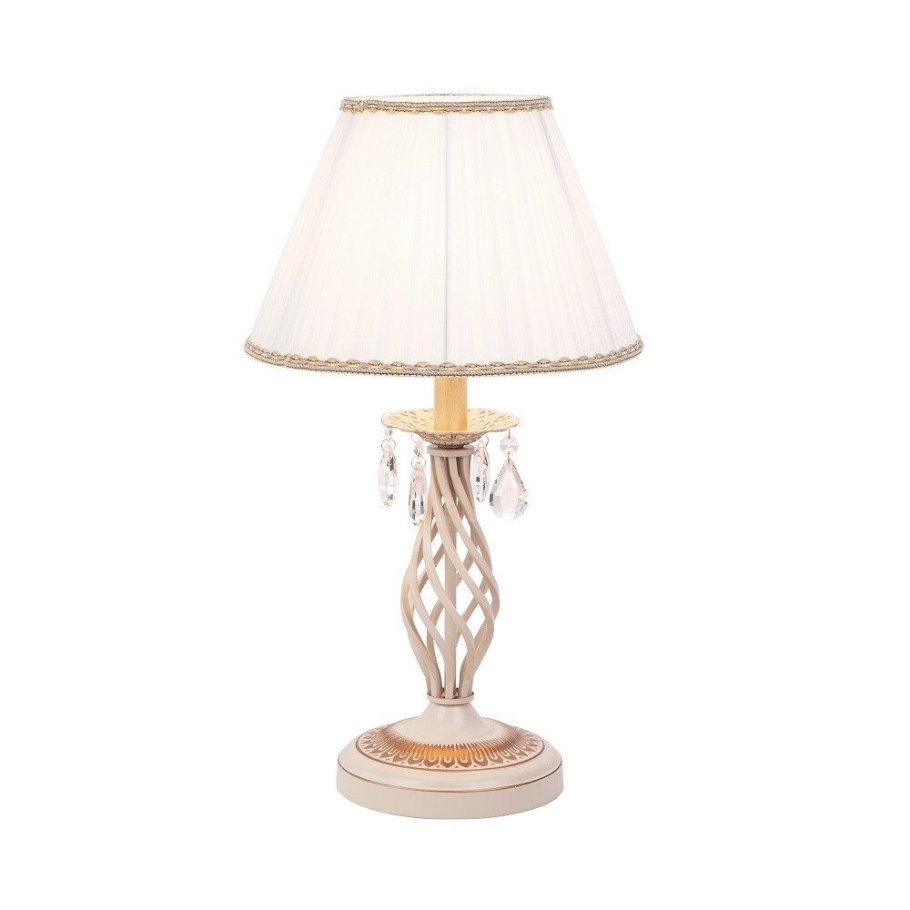 Изображение товара Настольная лампа Eurosvet Amelia 79084 с тканевым абажуром и стеклянным декором