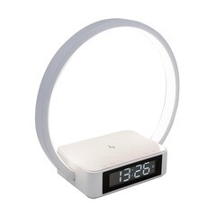 Лампа настольная светодиодная 4200К 5 Вт с беспроводной зарядкой и часами Eurosvet Timelight (a054131) - фото 1