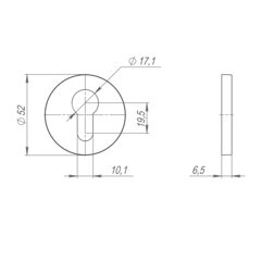 Ключевина Fuaro SSC-16 круглая розетка сатинированный хром (46879) - фото 3