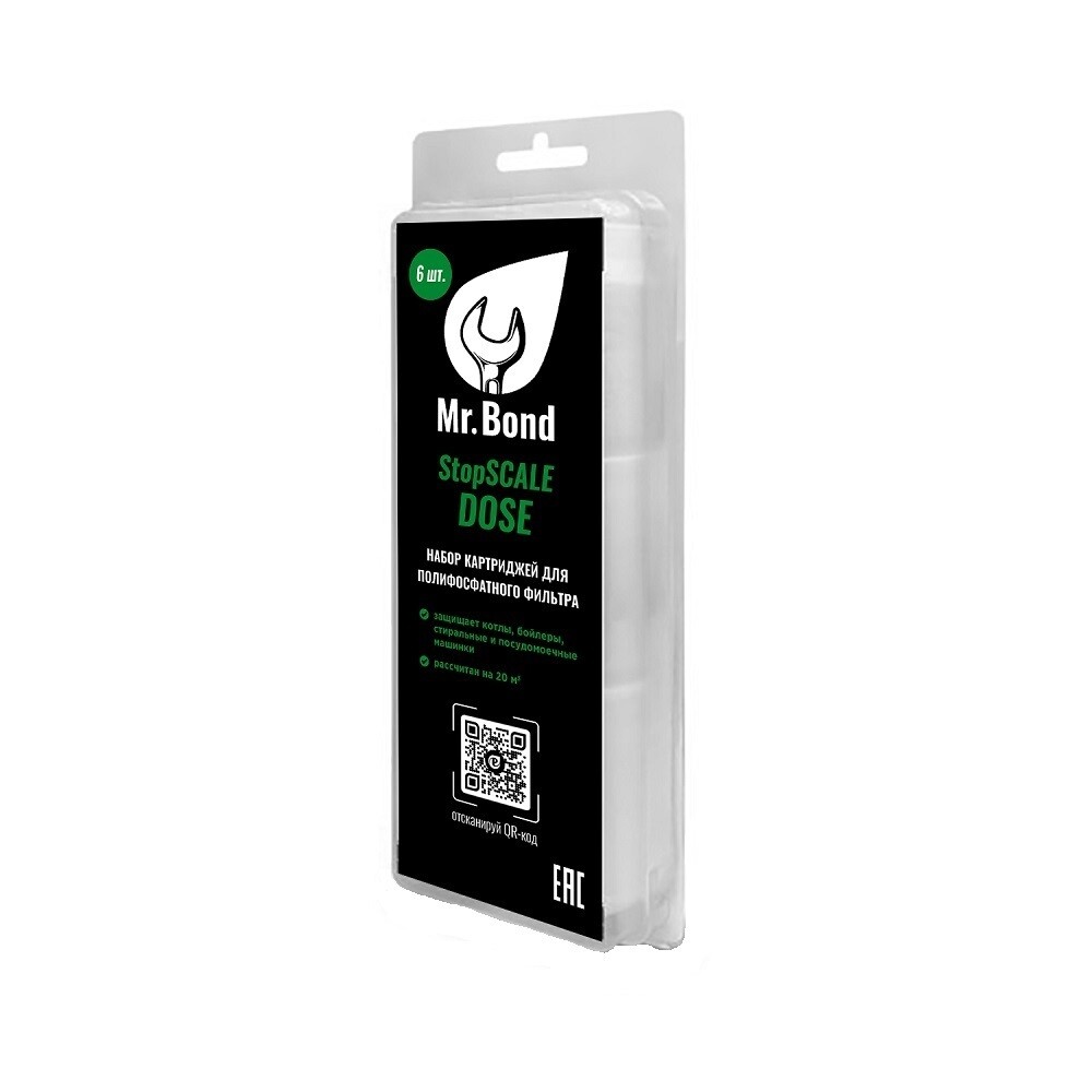 Изображение товара Картридж Mr.Bond StopScale Dose для фильтров, профилактика накипи, 6 шт.