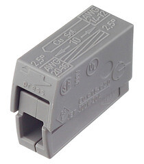 Клемма на 2 провода Wago 224-111 0,5-2,5 кв.мм с пастой для светильника (5 шт.) (2580/224-111) - фото 1