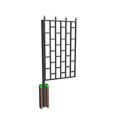 Калитка распашная со столбом Плецер 1х2 м черная - фото 2