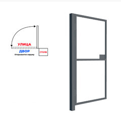 Калитка распашная каркас со столбом Оптима 1х2 м серая - фото 2