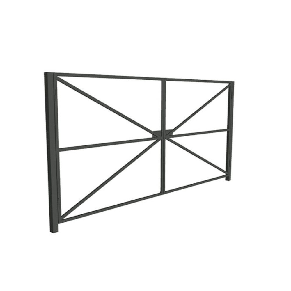 Изображение товара Распашные ворота каркасные Оптима 4х2 м серые для дачи сталь полимерное покрытие