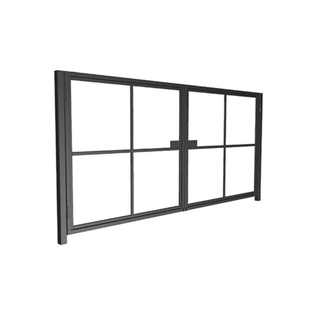 Изображение товара Распашные усиленные ворота Оптима 4х2 м серые с профтулой и покрытием