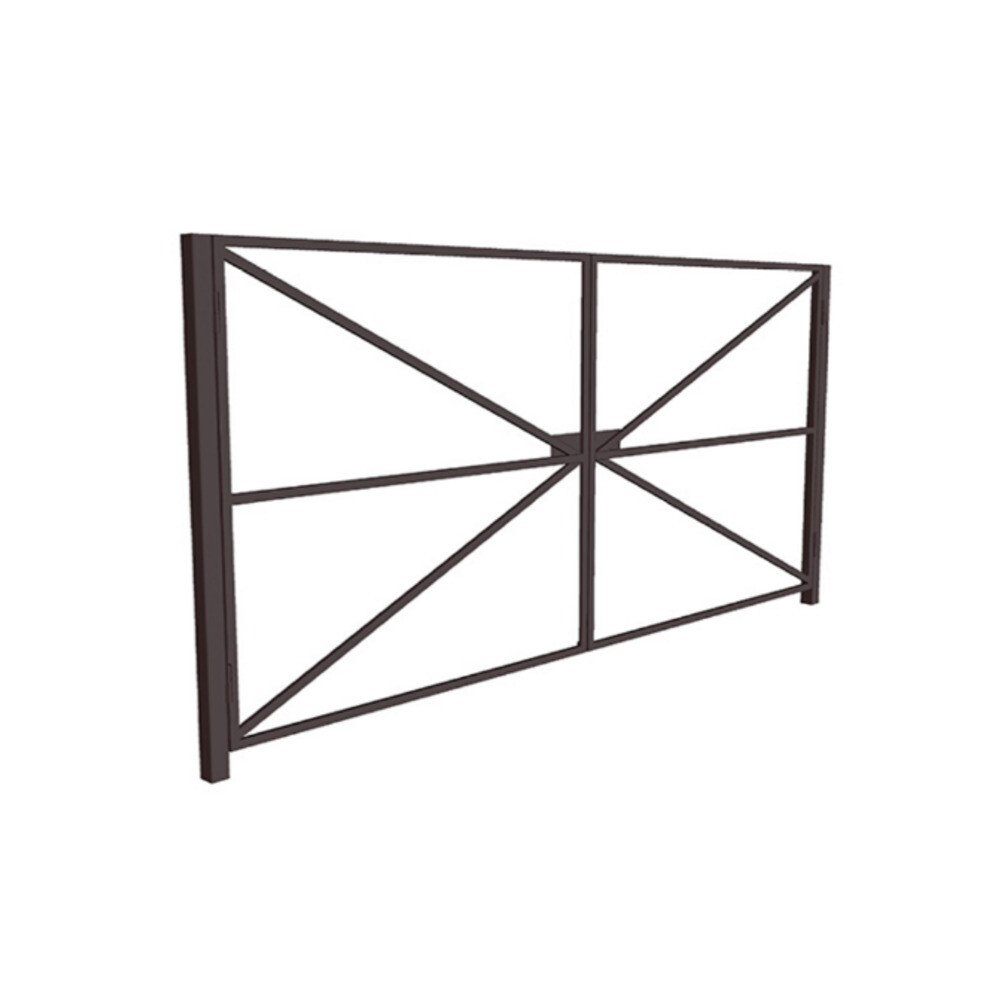 Изображение товара Распашные ворота Оптима 4х2 м коричневые RAL 8017 металлические для дачи