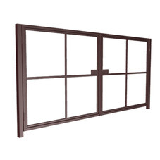 Ворота распашные каркас усиленный со столбами Оптима 4х2 м коричневые RAL 8017