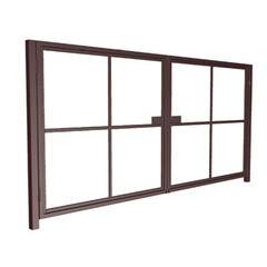 Изображение товара Ворота распашные каркас усиленный со столбами Оптима 4х2 м коричневые RAL 8017