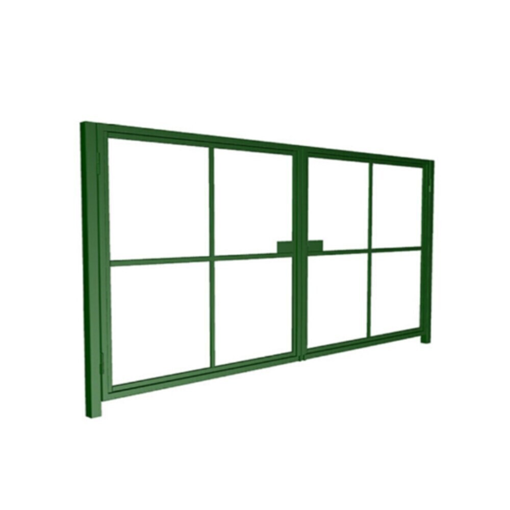 Изображение товара Распашные ворота усиленные со столбами 4х2 м зеленые RAL 6005 Ювента