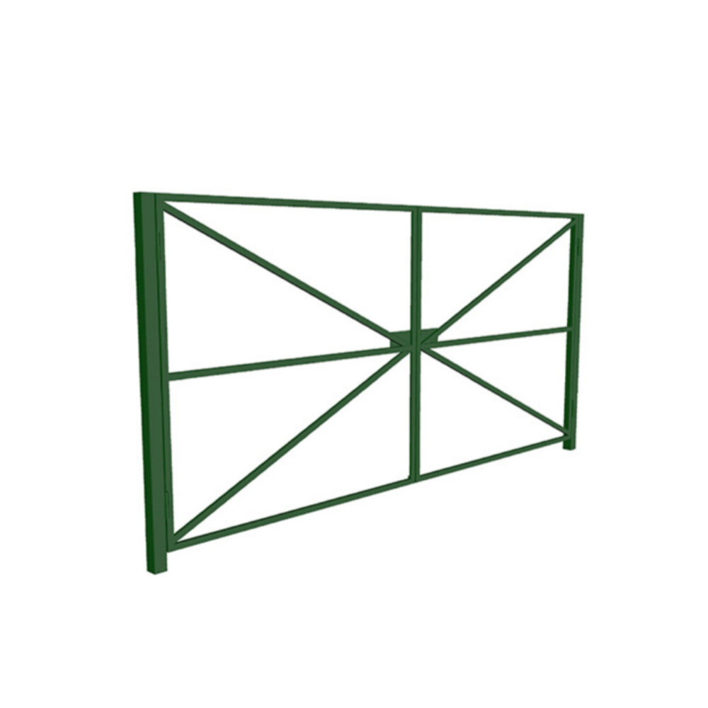 Изображение товара Распашные ворота Оптима из профтрубы 4х2 м зеленые RAL 6005 без заполнения