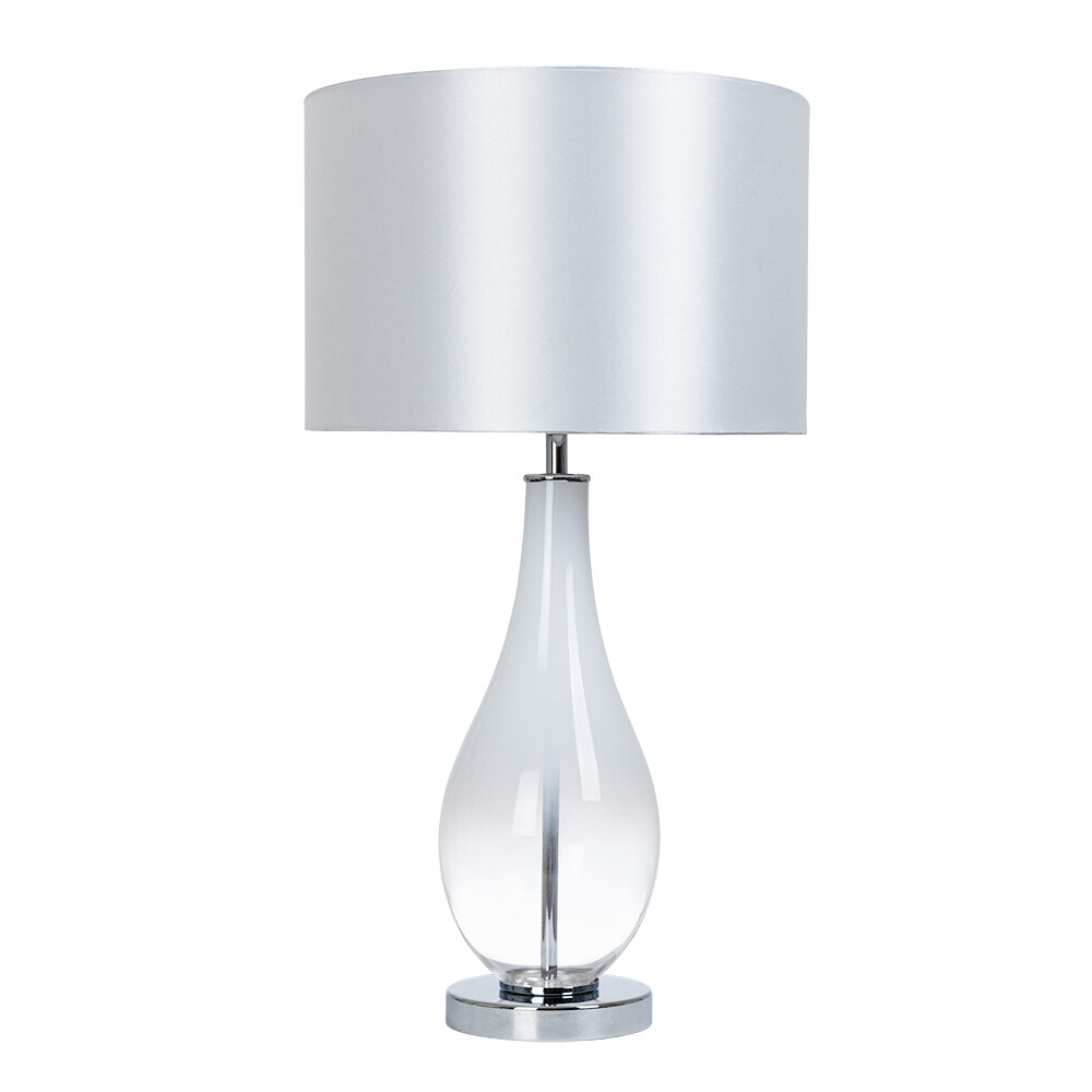 Изображение товара Настольная лампа Arte Lamp Naos 60 Вт с текстильным плафоном и хромированным основанием
