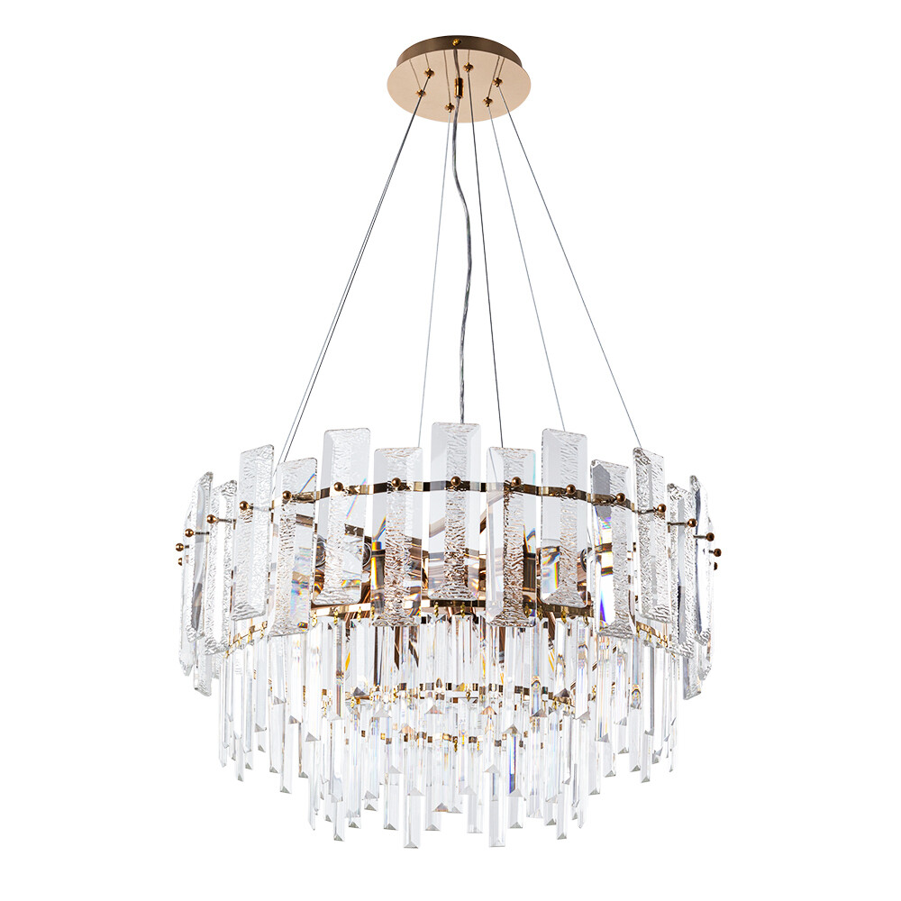 Изображение товара Подвесная люстра Arte Lamp Nicoletta 10 ламп хрусталь золото для гостиной