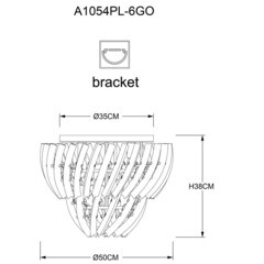Люстра потолочная Arte Lamp Ella E14 240 Вт 8 кв.м (A1054PL-6GO) - фото 2