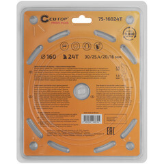 Диск пильный по дереву Cutop Profi plus 160х30/25,4/20/16х2 мм 24 зуба (75-16024Т) - фото 4
