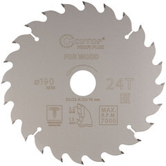 Изображение товара Диск пильный по дереву Cutop Profi plus 190х30/25,4/20/16х2,2 мм 24 зуба (75-19024Т)