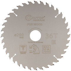 Изображение товара Диск пильный по дереву Cutop Profi plus 200х32/30/25,4/20х2,2 мм 36 зубьев (75-20036Т)