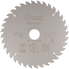 Изображение товара Диск пильный по дереву Cutop Profi plus 210х32/30/25,4/20х2,2 мм 36 зубьев (75-21036Т)