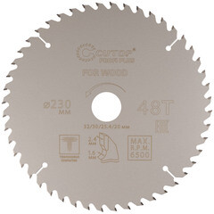 Изображение товара Диск пильный по дереву Cutop Profi plus 230х32/30/25,4/20х2,4 мм 48 зубьев (75-23048Т)