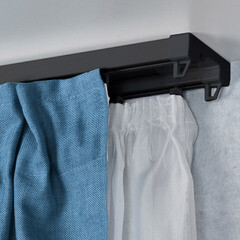 Карниз потолочный алюминиевый двухрядный Facile 200 см черный - фото 4