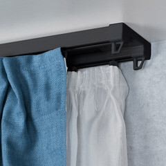 Карниз потолочный алюминиевый двухрядный Facile 240 см черный - фото 3